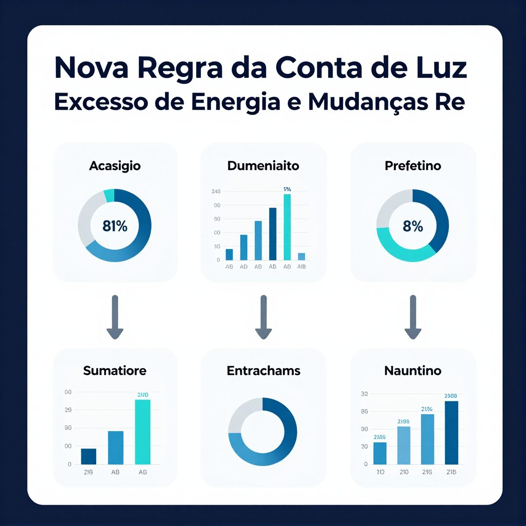 Infográfico - Nova Regra da Conta de Luz: Excesso de Energia e Mudanças Regulatórias Transformam o Consumo Residencial no Brasil