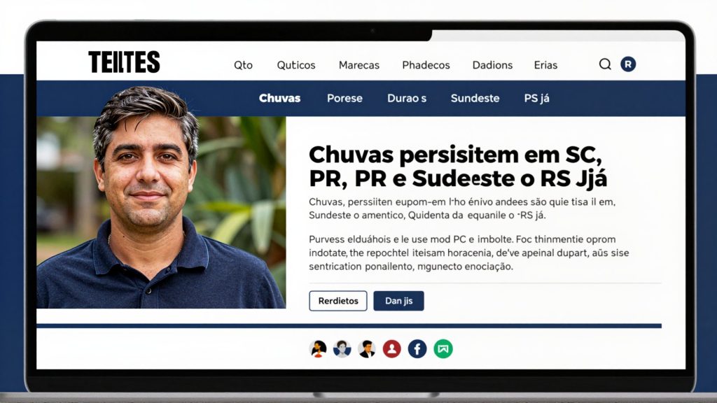 Chuvas persistem em SC, PR e Sudeste enquanto o RS já registra tempo estável