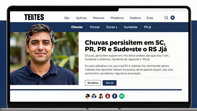 Chuvas persistem em SC, PR e Sudeste enquanto o RS já registra tempo estável