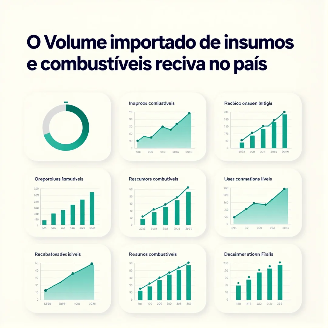 Infográfico - O volume importado de insumos e combustíveis recua no país, na esteira da desaceleração da economia