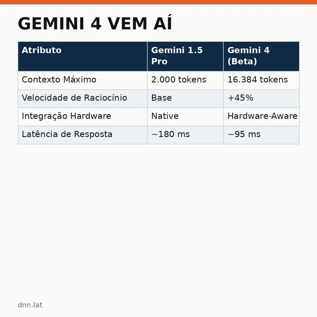 Infográfico - Gemini 4 vem aí: o que esperar do novo modelo de IA desenvolvido pelo Google