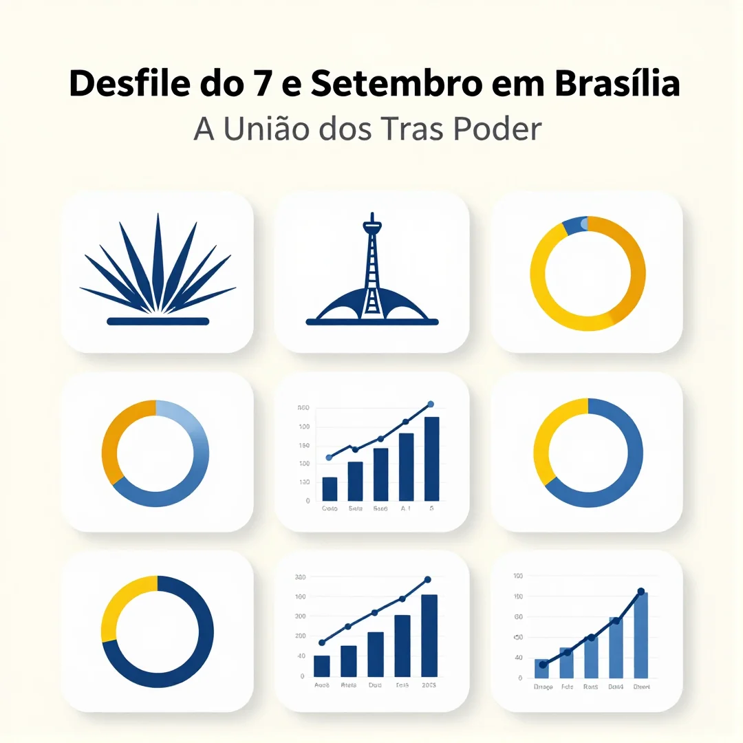 Infográfico - Desfile do 7 de Setembro em Brasília: A União dos Três Poderes na Celebração Nacional
