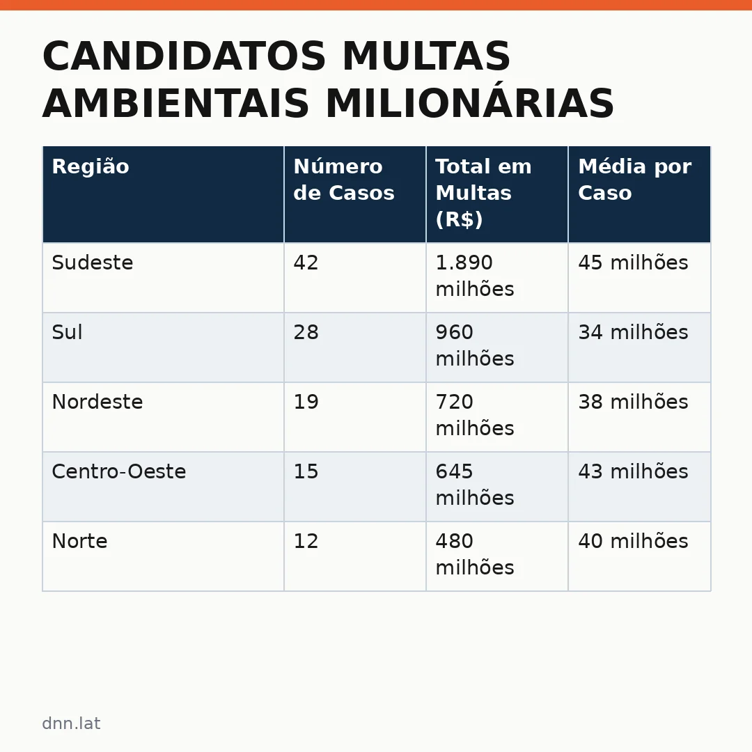 Infográfico - Candidatos multas ambientais milionárias: impacto no agronegócio e economia nacional