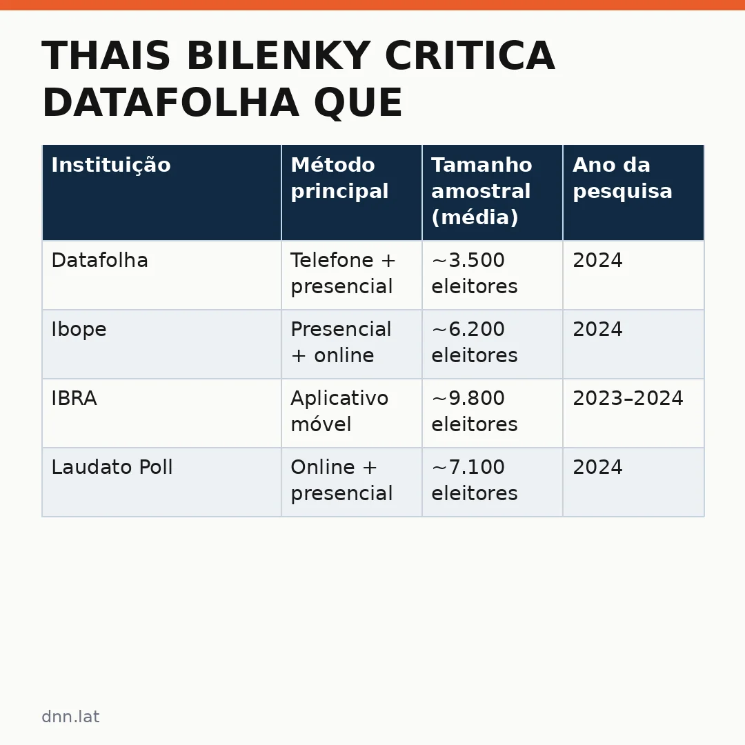 Infográfico - Thais Bilenky critica Datafolha que acusa Flávio de já ter a campanha ganha