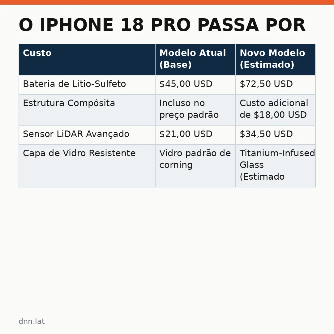 Infográfico - O iPhone 18 Pro passa por testes rigorosos antes de chegar ao mercado