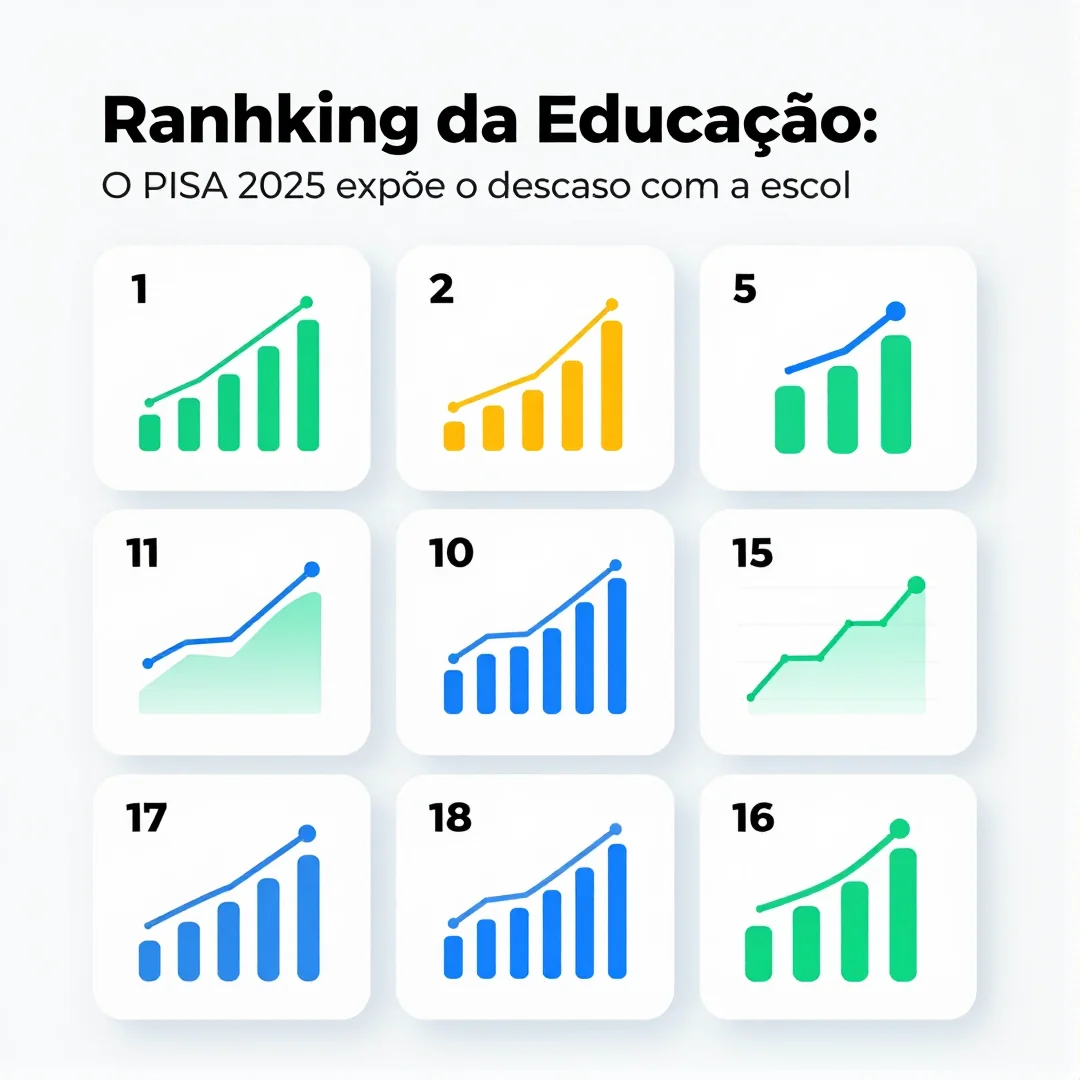 Infográfico - Ranking da Educação: O Pisa 2025 expõe o descaso com a escola pública