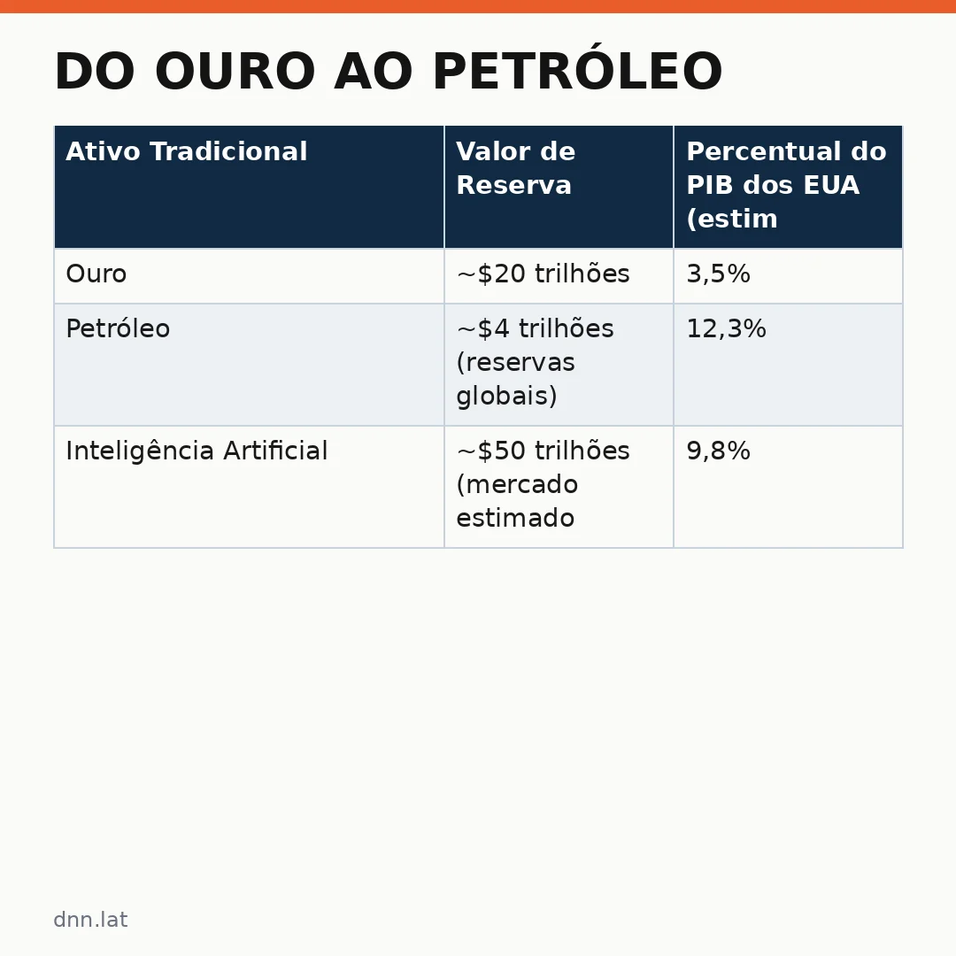 Infográfico - Do ouro ao petróleo: o futuro da inteligência artificial como âncora cambial e seus reflexos no Brasil