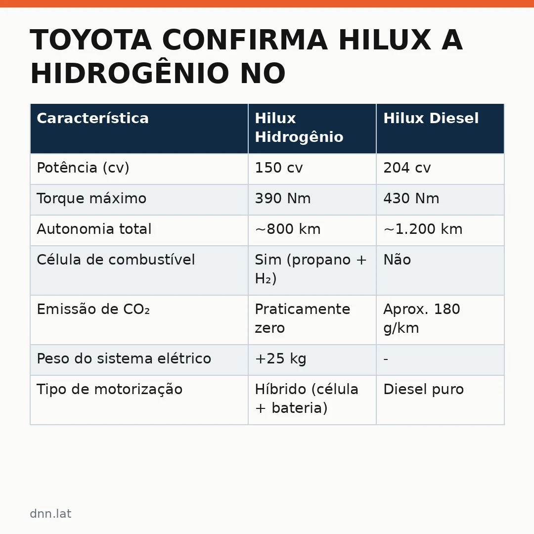 Infográfico - Toyota confirma Hilux a hidrogênio no Brasil: limites e perspectivas da tecnologia