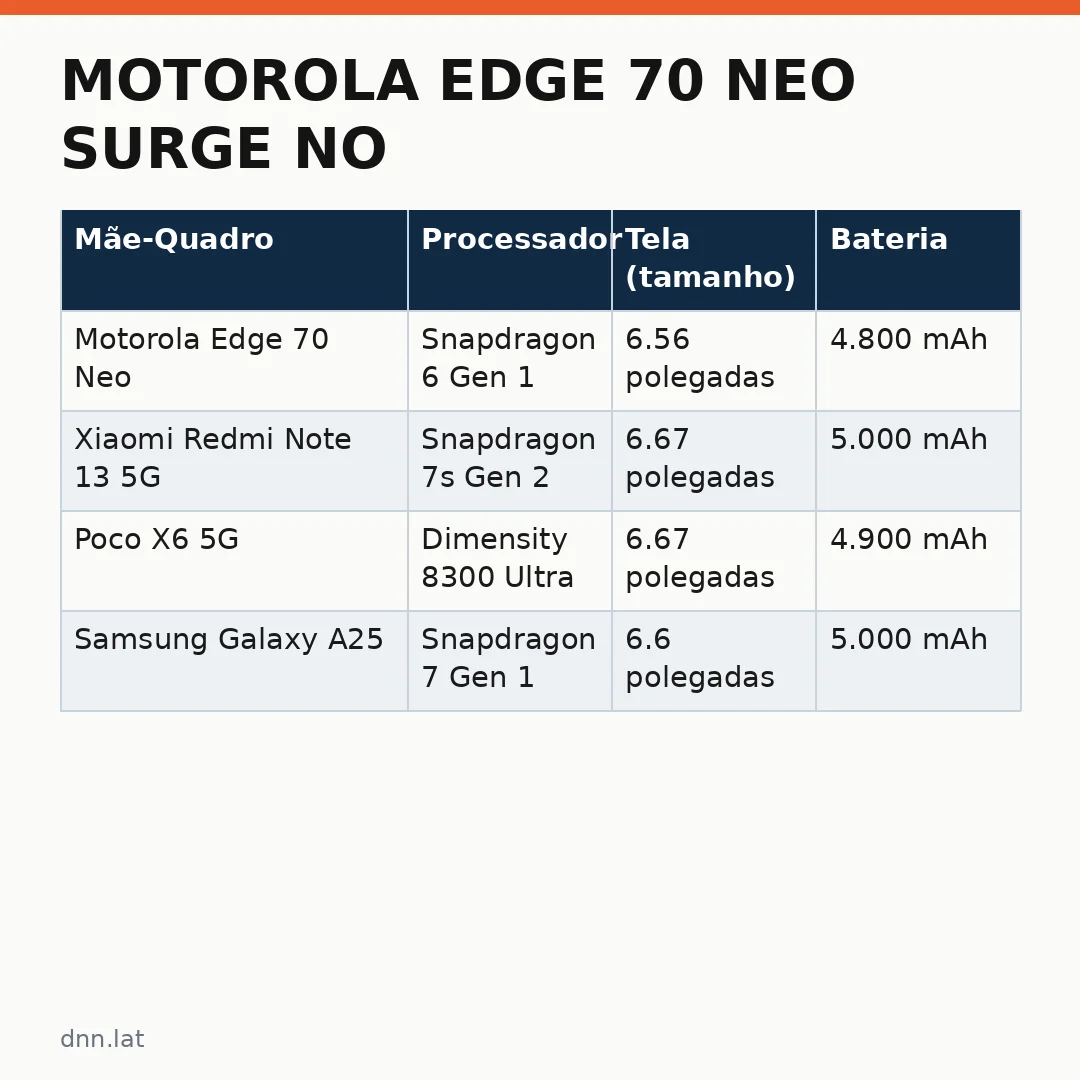 Infográfico - Motorola Edge 70 Neo surge no Geekbench e desafia concorrentes do mercado brasileiro
