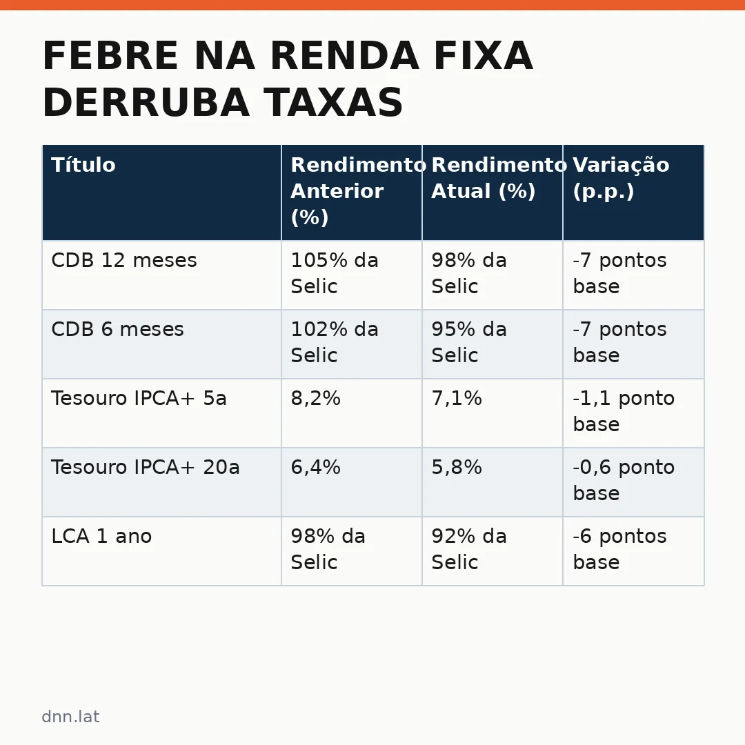 Infográfico - Febre na Renda Fixa Derruba Taxas e Investidores Repensam Estratégias