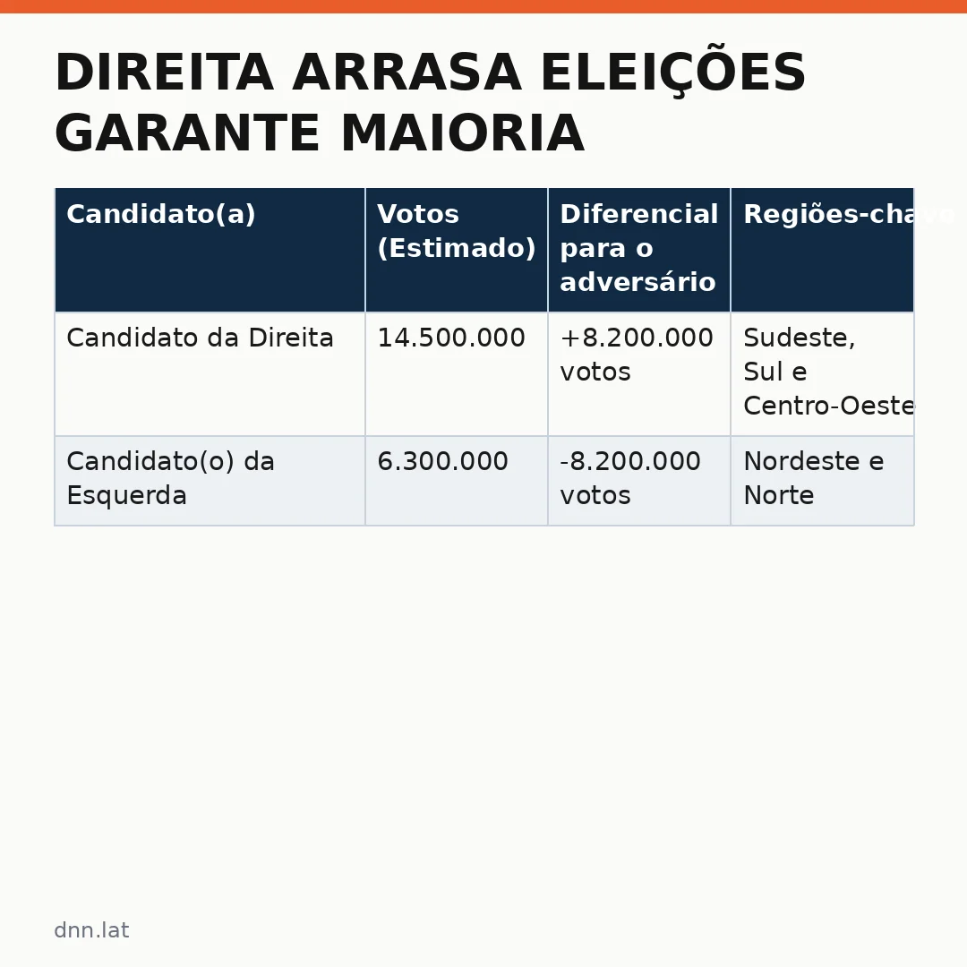 Infográfico - Direita arrasa eleições garante maioria decisiva nas urnas
