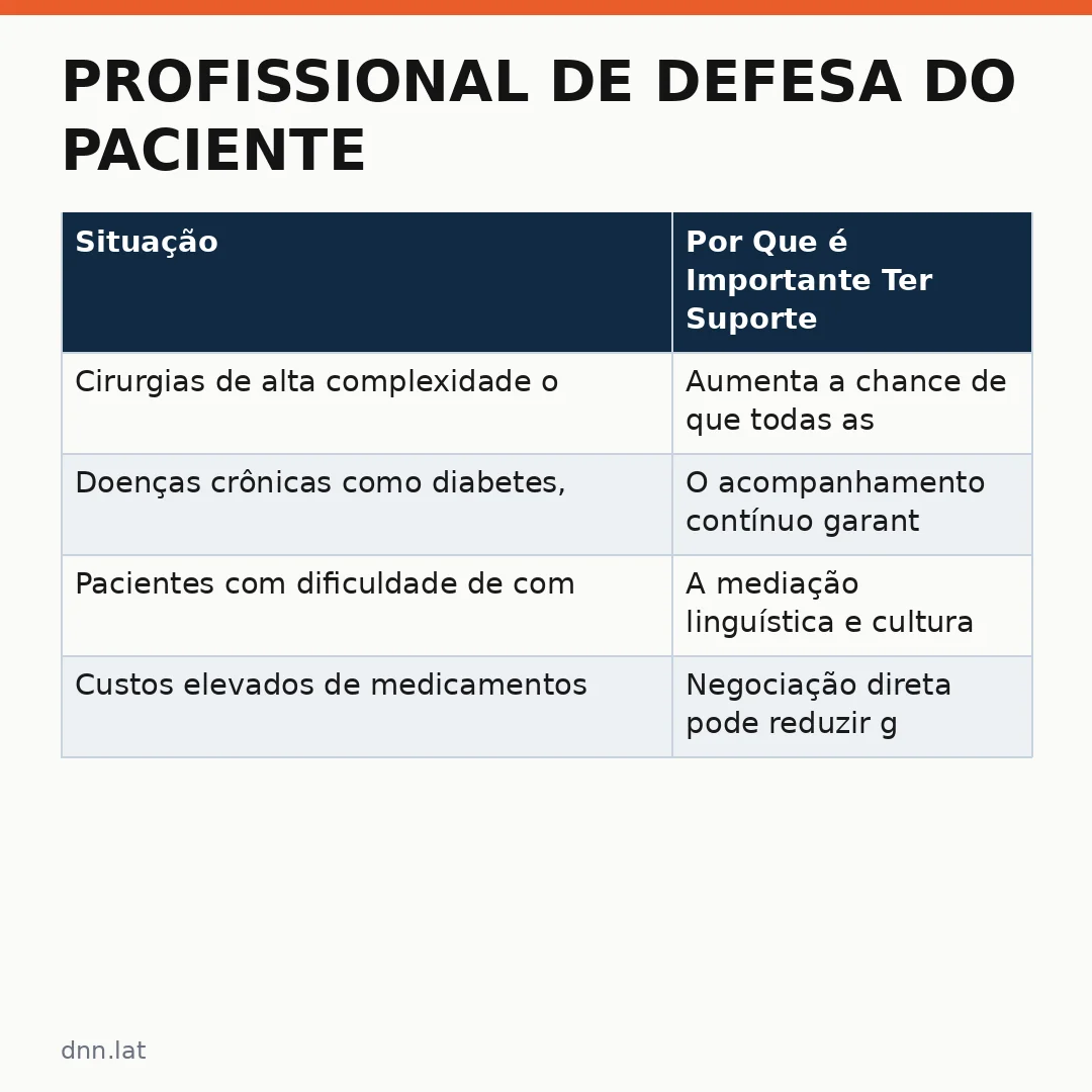 Infográfico - Profissional de Defesa do Paciente: O Guia Completo Sobre Quando e Por Que Você Precisa Dele