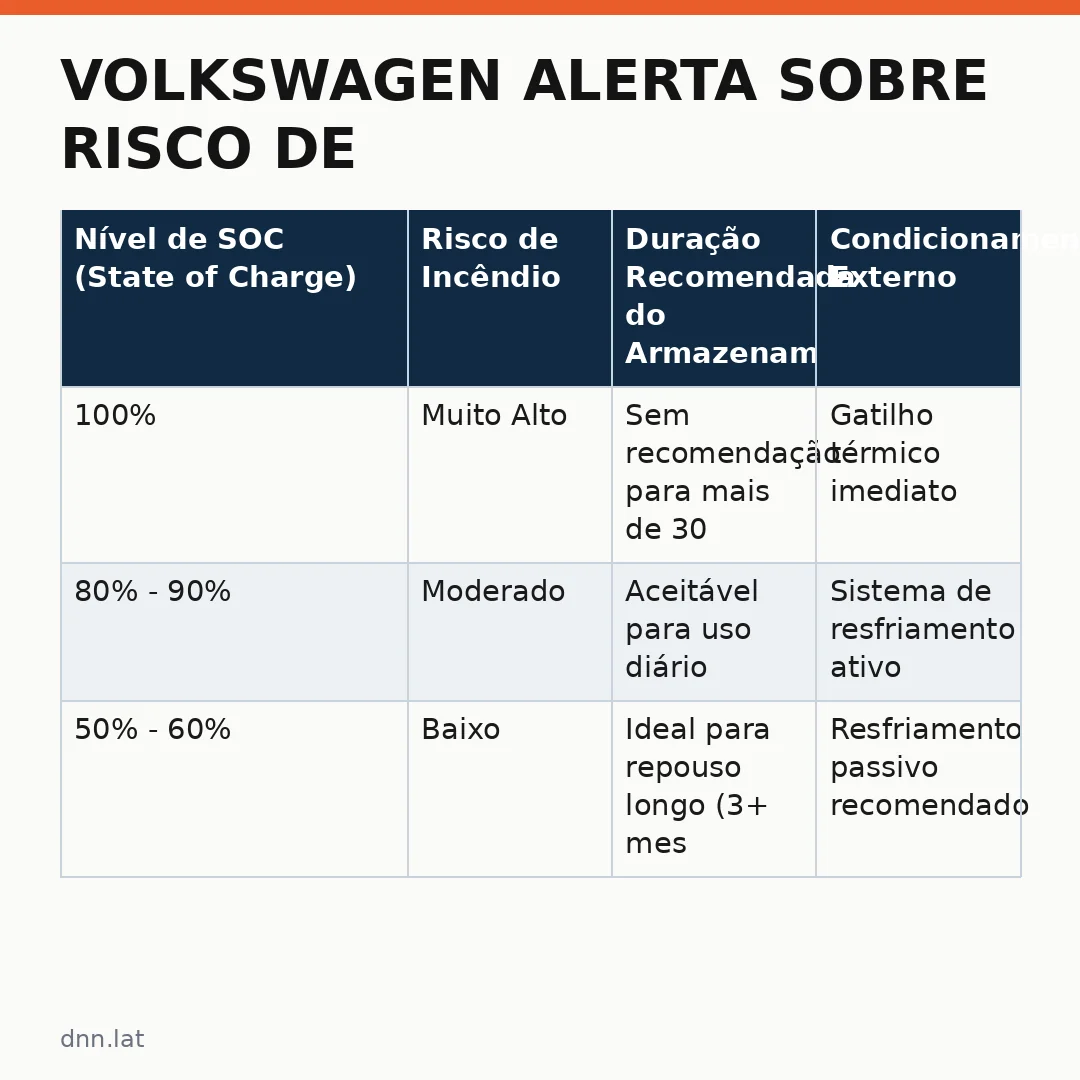 Infográfico - Volkswagen alerta sobre risco de incêndio no ID.4 e define novo limite de carga