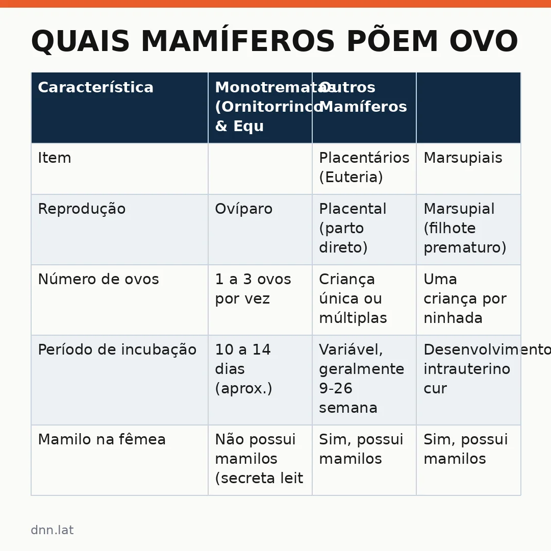 Infográfico - Quais mamíferos põem ovo? A ciência revela os segredos dos monotremas