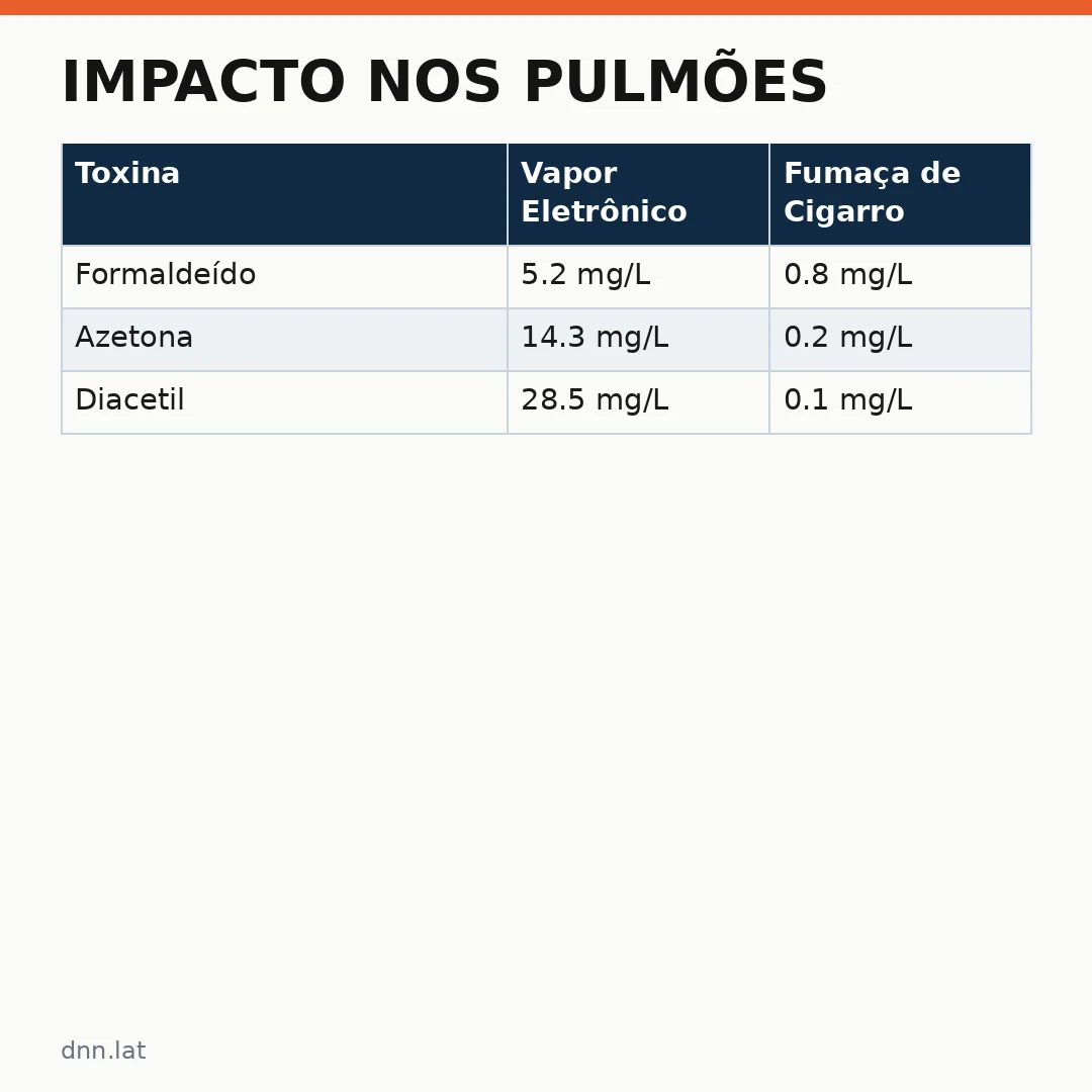 Infográfico - Impacto nos Pulmões: Vape Pode Ser Mais Nocivo que Cigarro Tradicional para Jovens Brasileiros