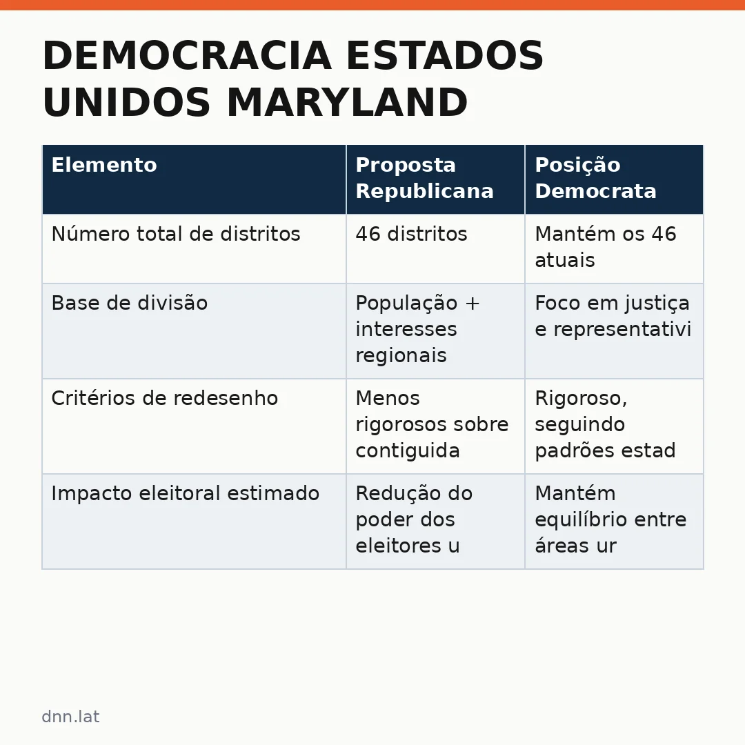 Infográfico - Democracia Estados Unidos Maryland: novo precedente nacional nasce do rejeição ao redesenho eleitoral