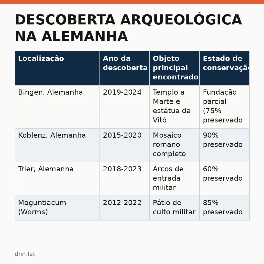 Infográfico - Descoberta arqueológica na Alemanha revela segredos de uma antiga base romana