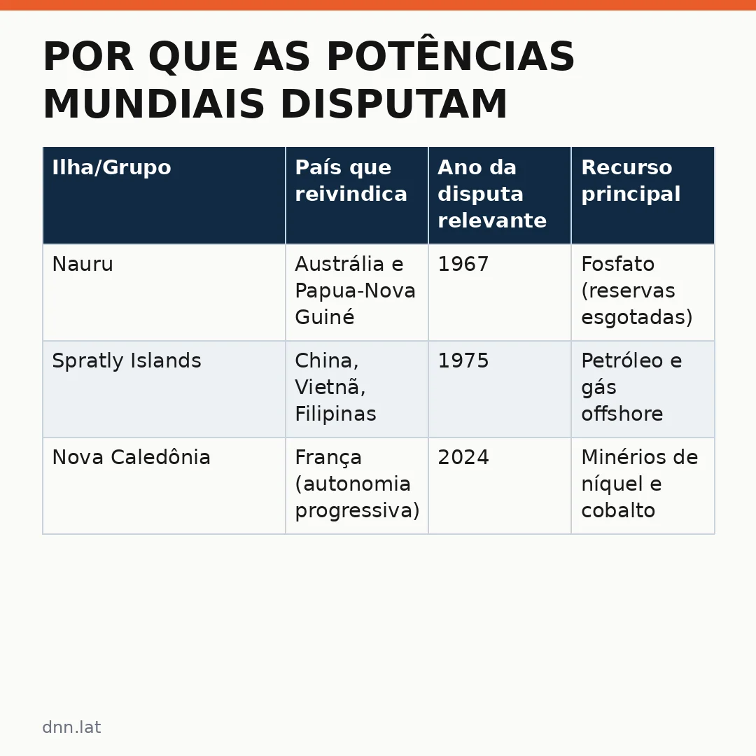 Infográfico - Por que as potências mundiais disputam há mais de um século essas ilhas do Pacífico?