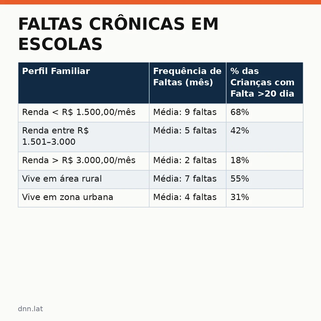 Infográfico - Faltas Crônicas em Escolas: O Que a Ciência Revela Sobre Crianças de Cinco Anos